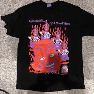 COLD WORLD FROZEN GOODS - Life Is Hell Graphic Tee - L